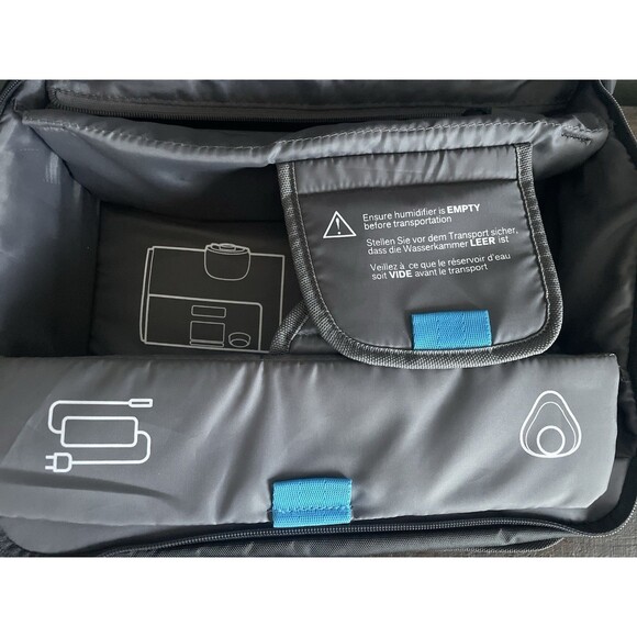 ResMed AirSense 10 AutoSet CPAP Travel Bag Carry Case Organizer Gray - Picture 6 of 8